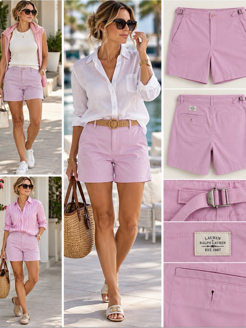 Ralph Lauren Pastel Lilac Cotton Bermuda Shorts size 8